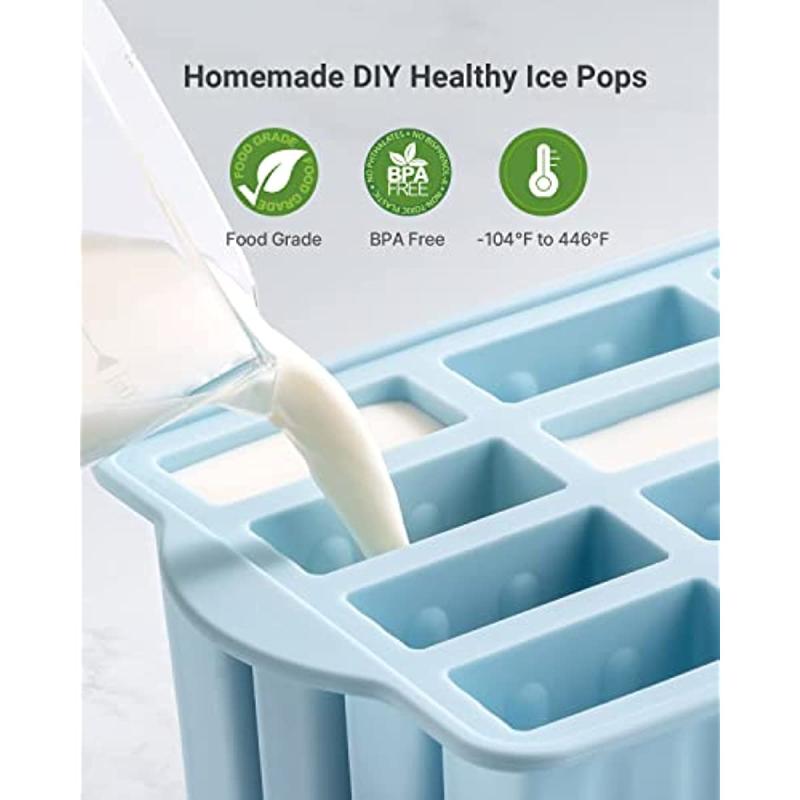 Silicone Popsicle Molds Set BPA Free Easy Release Homemade Ice Pop Maker