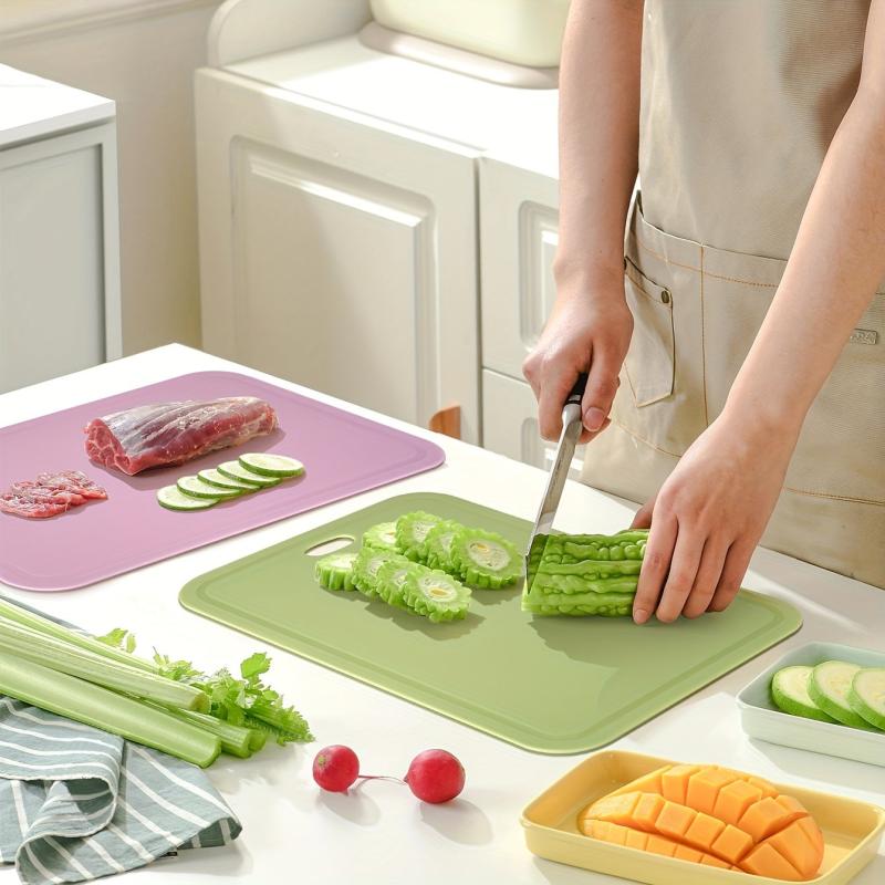 3pcs Kitchen Cutting Boards - Green, Purple, Essential Utensils for Apartments