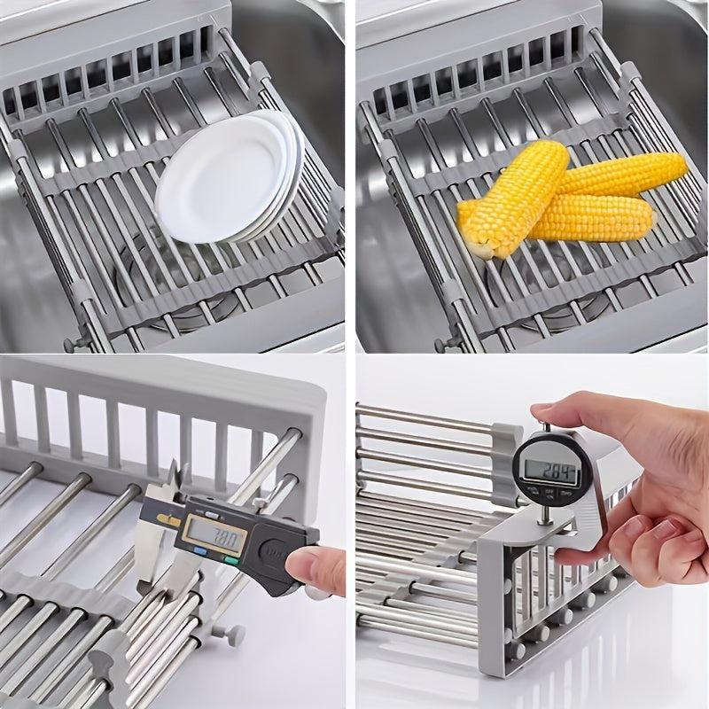 Retractable Dish Drying Rack Stainless Steel