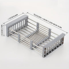 Retractable Dish Drying Rack Stainless Steel