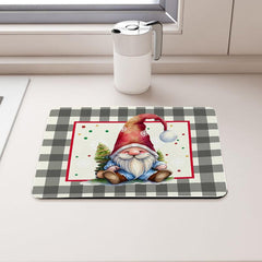 1pc Draining Mats Coffee Mats Kitchen Dish Mats Bar Christmas Draining Mat