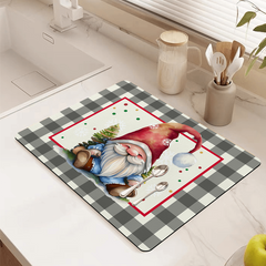 1pc Draining Mats Coffee Mats Kitchen Dish Mats Bar Christmas Draining Mat