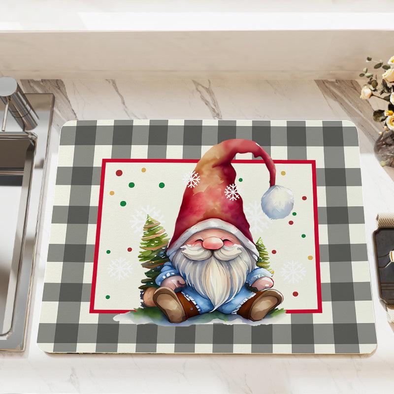 1pc Draining Mats Coffee Mats Kitchen Dish Mats Bar Christmas Draining Mat