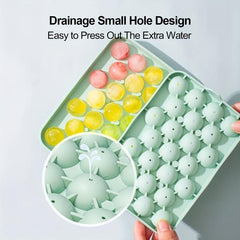 Silicone Ice Cube Trays 25 Cavity Mini Round Ice Cube Moulds With Lids