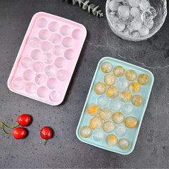 Silicone Ice Cube Trays 25 Cavity Mini Round Ice Cube Moulds With Lids