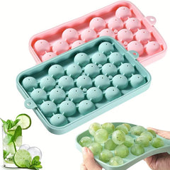 Silicone Ice Cube Trays 25 Cavity Mini Round Ice Cube Moulds With Lids