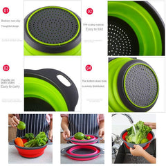 Collapsible Silicone Colander for Easy Washing and Draining