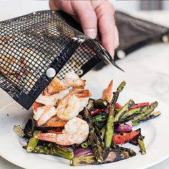 1pc Reusable BBQ Mesh Grill Bag Non Stick Teflon Barbecue Isolation Pad