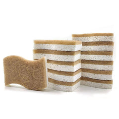 Linen Dish Cloth Sisal Scouring Pad Sponge Kitchen Supplies