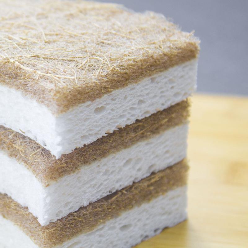 Linen Dish Cloth Sisal Scouring Pad Sponge Kitchen Supplies