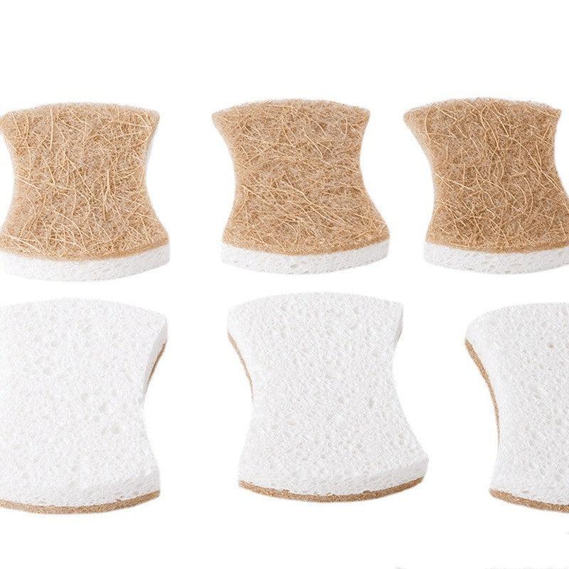 Linen Dish Cloth Sisal Scouring Pad Sponge Kitchen Supplies