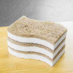 Linen Dish Cloth Sisal Scouring Pad Sponge Kitchen Supplies