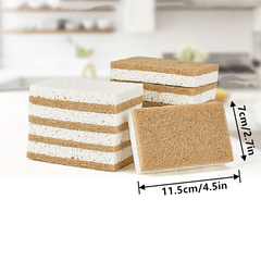 Linen Dish Cloth Sisal Scouring Pad Sponge Kitchen Supplies