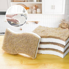 Linen Dish Cloth Sisal Scouring Pad Sponge Kitchen Supplies