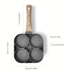 1pc 3 Compartment Frying Pan Non Stick Omelet Pan