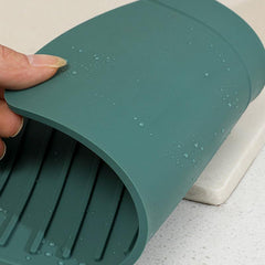 Green Silicone Sink and Faucet Mat for Kitchen and Bathroom