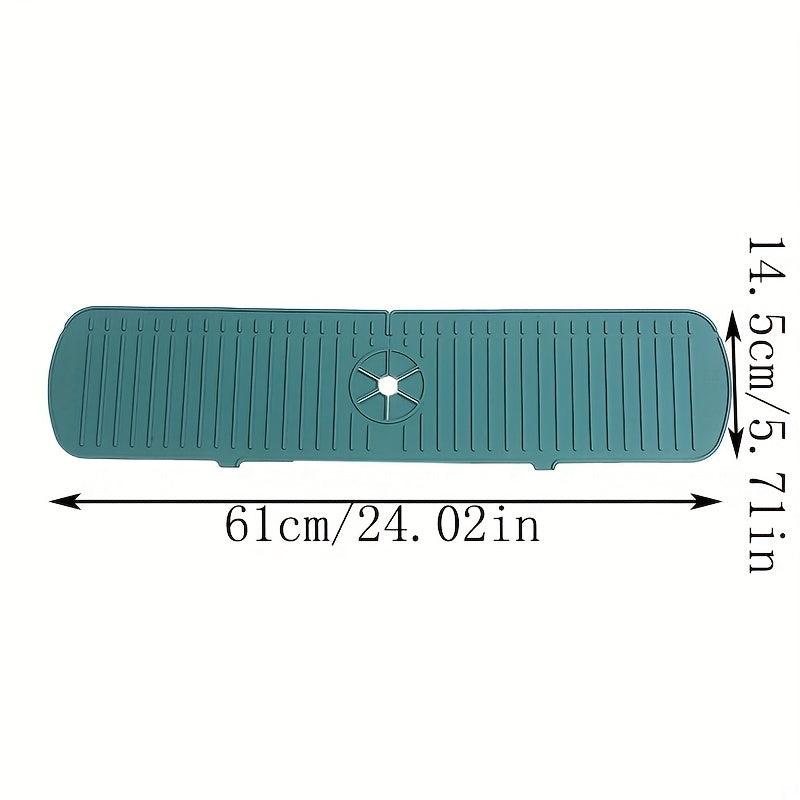 Green Silicone Sink and Faucet Mat for Kitchen and Bathroom