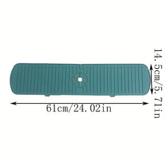 Green Silicone Sink and Faucet Mat for Kitchen and Bathroom