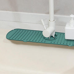 Green Silicone Sink and Faucet Mat for Kitchen and Bathroom