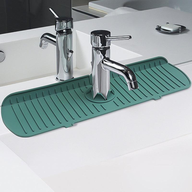 Green Silicone Sink and Faucet Mat for Kitchen and Bathroom