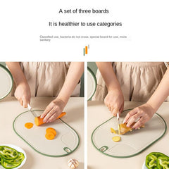 3pcs Antibacterial Cutting Board Set with Easy Grip Handle