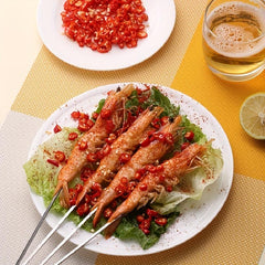 10PCS Stainless Steel Flat BBQ Skewers 33.02cm Camping Picnic Hiking Cookware