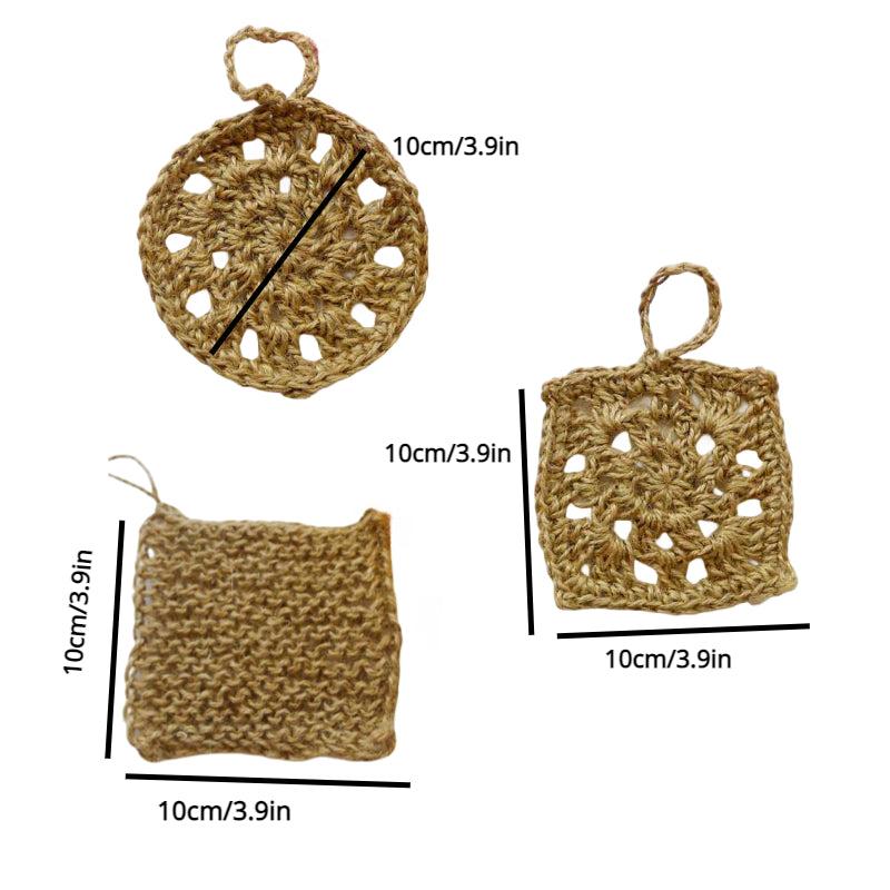 Hand-woven Linen Dish Cloth Cleaning Rag Natural Material Brush Jute