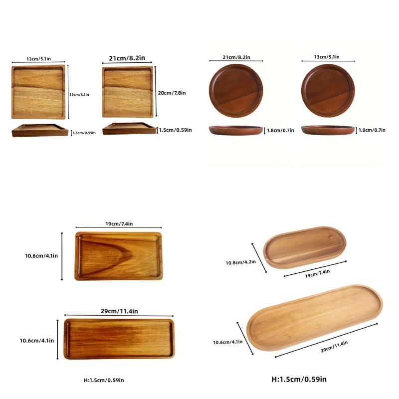 Wooden Fruit Tray Solid Wood Dessert Tray Multifunctional Snack Plate