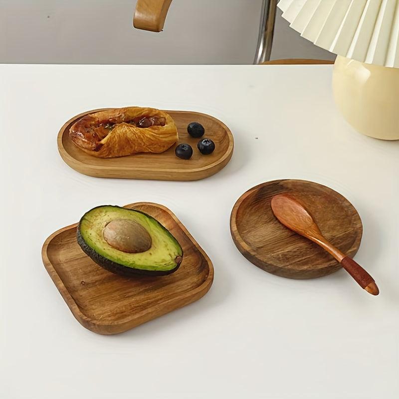 Wooden Fruit Tray Solid Wood Dessert Tray Multifunctional Snack Plate