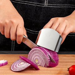 2pcs Stainless Steel Finger Guard for Slicing, Reusable Kitchen Metal Cutting