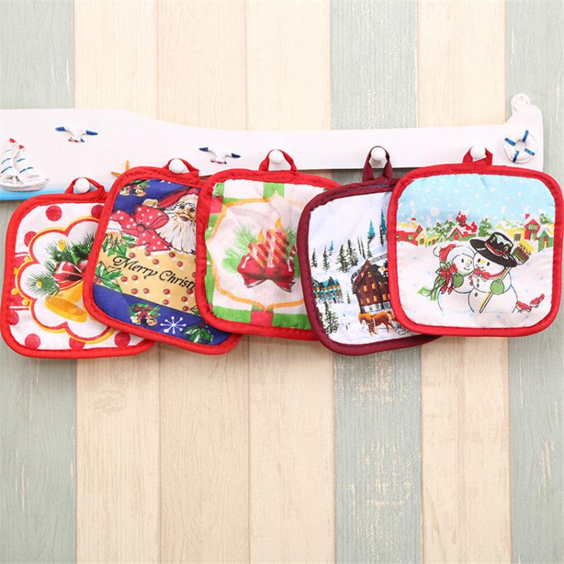 2pcs Printed Cotton Oven Mitts Heat Resistant Baking Insulation Gloves