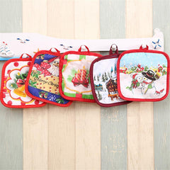 2pcs Printed Cotton Oven Mitts Heat Resistant Baking Insulation Gloves
