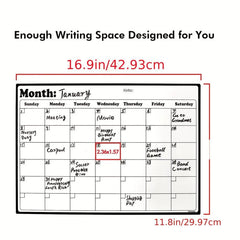 1pc Magnetic Dry Erase Fridge Calendar Board - Kitchen Organizer