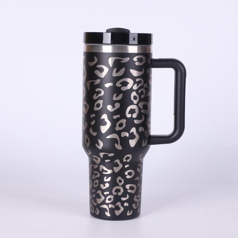 Leopard Print Stainless Steel Tumbler Insulated Coffee Mug