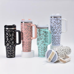 Leopard Print Stainless Steel Tumbler Insulated Coffee Mug