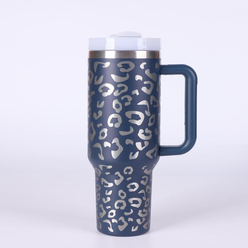 Leopard Print Stainless Steel Tumbler Insulated Coffee Mug