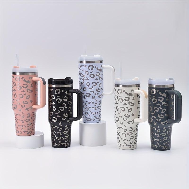 Leopard Print Stainless Steel Tumbler Insulated Coffee Mug