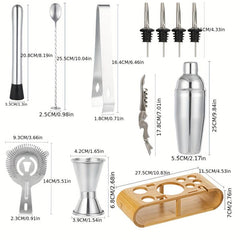 12pcs Bartender Set Cocktail Shaker Set Ice Crusher Shaker