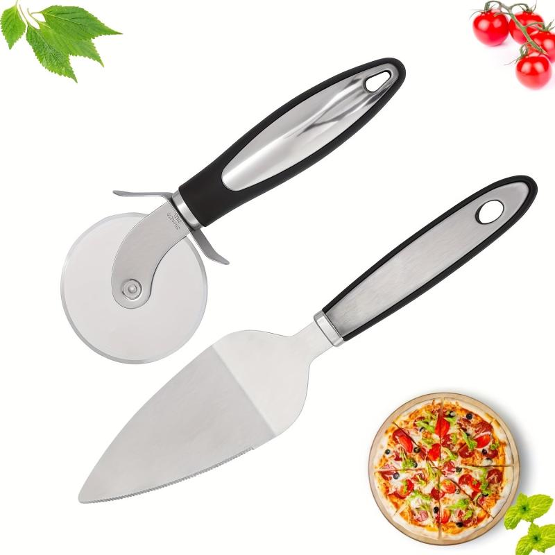 Pizza Cutter Wheel and Shovel Set Stainless Steel