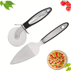 Pizza Cutter Wheel and Shovel Set Stainless Steel