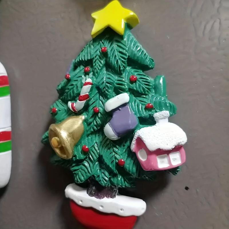 4pcs Christmas Fridge Magnets Santa Claus Tree Snowman