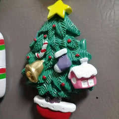 4pcs Christmas Fridge Magnets Santa Claus Tree Snowman