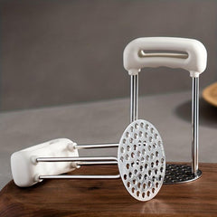 Stainless Steel Potato Masher with Non Slip Handle - Manual Fruit Masher