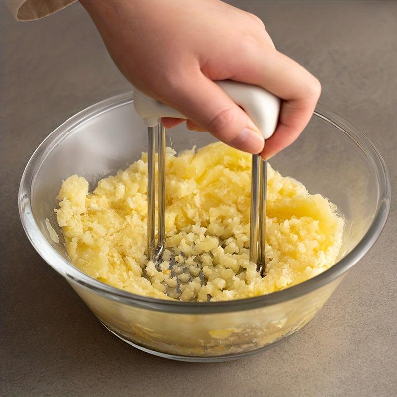 Stainless Steel Potato Masher with Non Slip Handle - Manual Fruit Masher