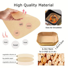 120pcs Air Fryer Baking Liners Non-stick Parchment Paper Square Waterproof