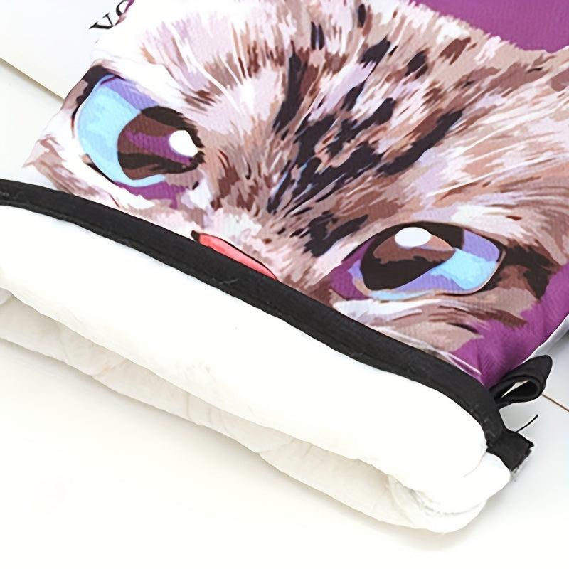 2 Cotton Oven Mitts Colorful Heat Resistant Microwave Baking Gloves