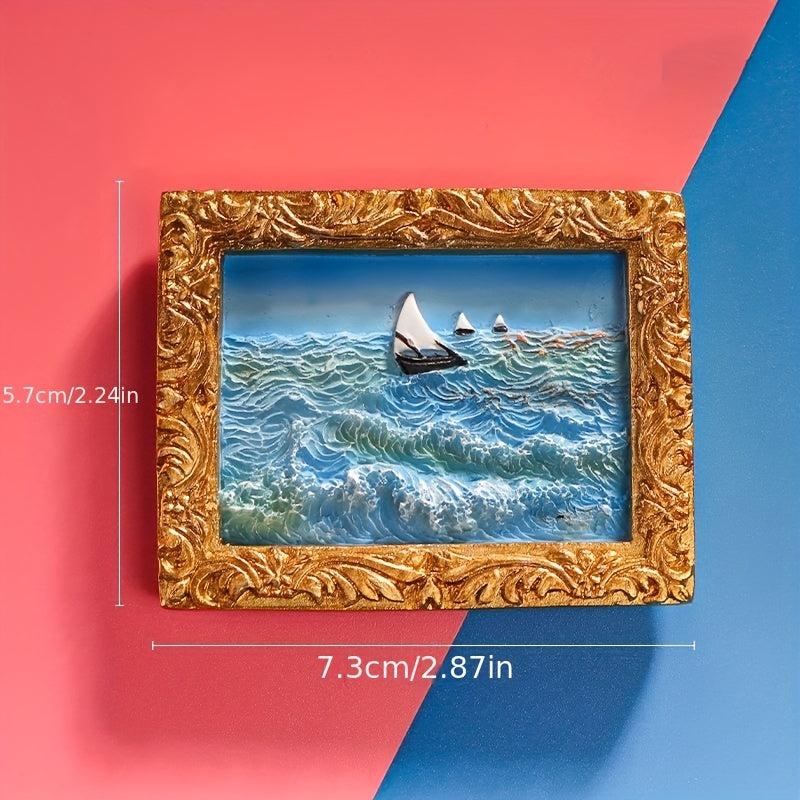 Landscape Painting Fridge Magnets Famous Art Decorative Whiteboard Sticker