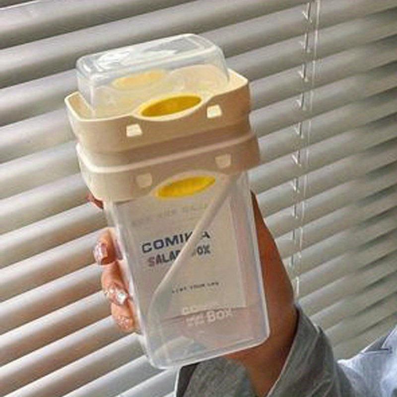Double Layer Salad Cup with Lunch Box, Portable Shaker for Healthy Eating