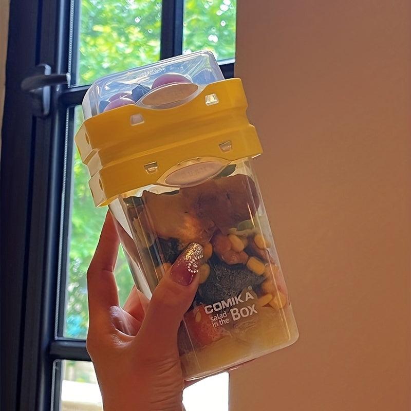 Double Layer Salad Cup with Lunch Box, Portable Shaker for Healthy Eating