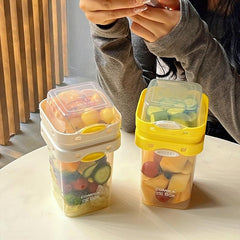 Double Layer Salad Cup with Lunch Box, Portable Shaker for Healthy Eating